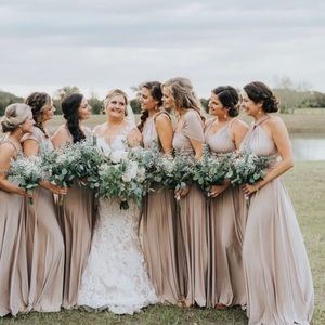 Coralie Beatrix Formal Dress- size Small in Sand